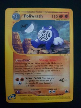⚡️ / Nm Poliwrath 26/144) Skyridge Set Pokemon Card Wotc Rare Htf