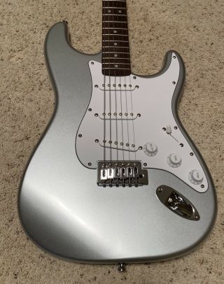 Fender Squier Stratocaster Electric Guitar - Rare Silver