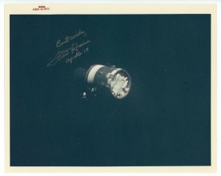 Fred Haise Signed Rare Nasa Red Letter Photo Apollo 13