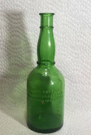 Antique Green Embossed Hair Tonic Bottle Wildroot Company Inc,  Buffalo N.  Y.