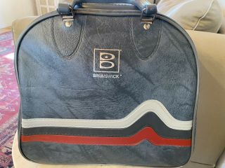 Vintage Brunswick Don Carter Bowling Ball & Shoe Bag Gray