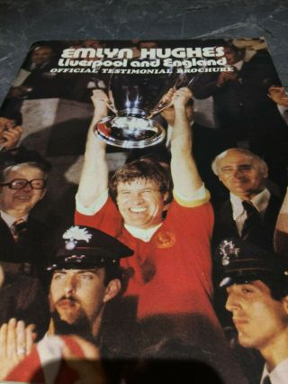 Liverpool FC.  Emlyn Hughes rare testimonial brochure and match programme. 3