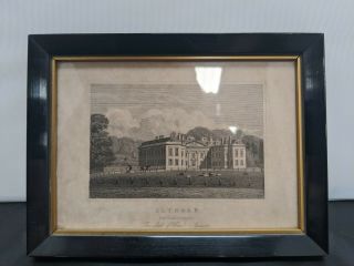 Antique Framed 19th C.  Engraving Of Althorp,  Northamptonshire.  Neale Sh