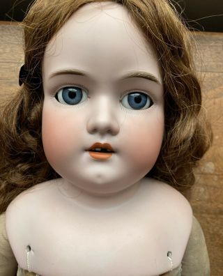 Antique German Bisque Doll Armand Marseille Am 9 Dep 370 29 " Blue Eyes Girl Tlc