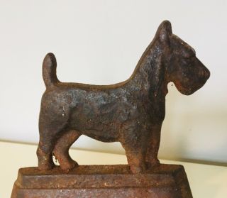 1929 Antique Cast Iron Scotty Dog 5” Door Stop Scottish Terrier Paper Weight