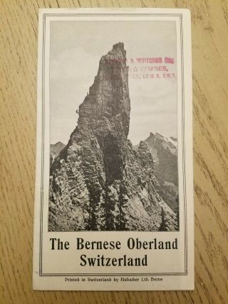 Rare 1923 Bernese Oberland Switzerland Tourist Brochure 3d Pictorial Relief Map