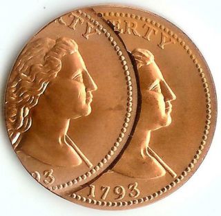 Bu Heidi Wastweet 1793 Liberty Cap Large Cent Double Struck Rare Fantasy Coin