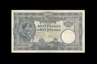 12.  7.  1930 Belgium 100 Francs French France X - Rare ( (ef))
