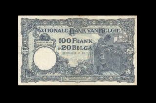 12.  7.  1930 BELGIUM 100 FRANCS FRENCH FRANCE X - RARE ( (EF)) 2