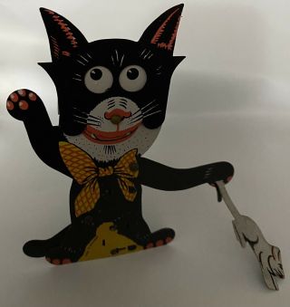 Rare German Tin Lithograph Krazy Kat/ Black Cat And Mouse
