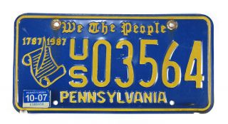 Rare " We The People " Pennsylvania Pa License Plate Specialty Plate 1987