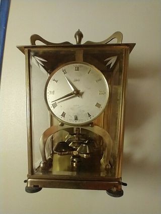 Antique Schatz And Sons 400 Day Brass Anniversary Clock With Key