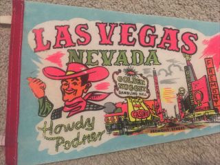 Rare Vintage Las Vegas Nevada Pennant Golden Nugget Gambling Hall 26.  5” 3