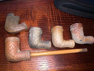 5 Old Rare Vintage Antique Relic Found Clay Pipe Bowl Smoking Pipes ❤️