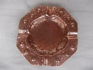 444 / Hand Made Hand Beaten Early 20th Century Arts And Crafts Copper Ashtray