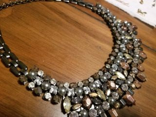 Stella and Dot Authentic Necklace Rare Kahlo Rose Gold Black Pearl Hematite gems 3