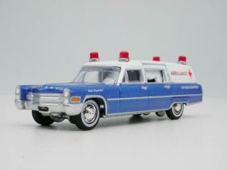 1966 Cadillac Ambulance Blue Rare 1:64 Scale Diorama Diecast Model Car