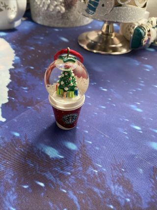 Rare 2007 Starbucks Christmas Ornament With Snow Globe