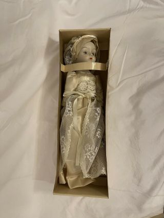 Walda Doll 15 Inch Bisque Porcelain Painted Face Blonde Vintage Collector Toy