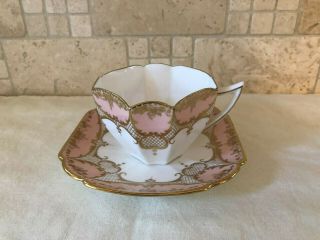 Shelley China Queen Anne Cup And Saucer - Rare