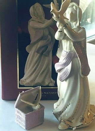 First Blessing Nativity Dove Seller Basket - Rare -