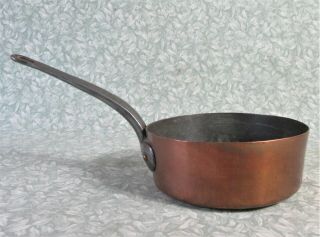 Antique French 20cm Tin Lined Copper Saute Pan Stamped Initials Fd