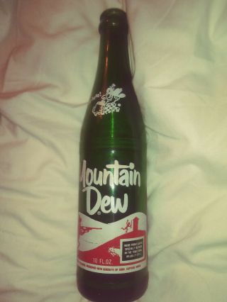 Vintage Mountain Dew Hillbilly Soda Pop Bottle 10 Oz Rare ”laughing Pig " 1960s
