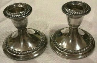 Gorham Sterling Silver Weighted Candlestick Pair 667