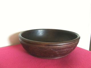 Large Antique African Hand Carved Wooden Bowl 2