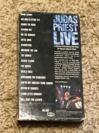 Judas Priest Live Rare & OOP Heavy Metal Rock Concert Music Media Video VHS 2