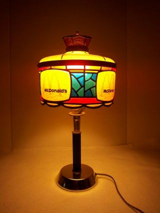 Rare Mcdonalds Vintage Tiffany Style Lamp Plastic Lamp Shade