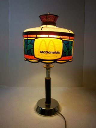 Rare McDonalds Vintage Tiffany Style Lamp Plastic Lamp Shade 2
