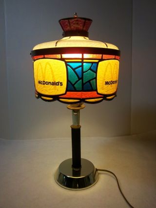 Rare McDonalds Vintage Tiffany Style Lamp Plastic Lamp Shade 3