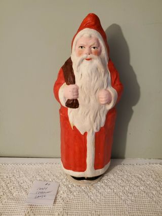 11 " German Belsnickle Santa Antique Christmas Candy Container Wonderful & Rare