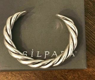Silpada Sterling Silver Bracelet B0014 Twisted Cable Heavy Cuff Rare