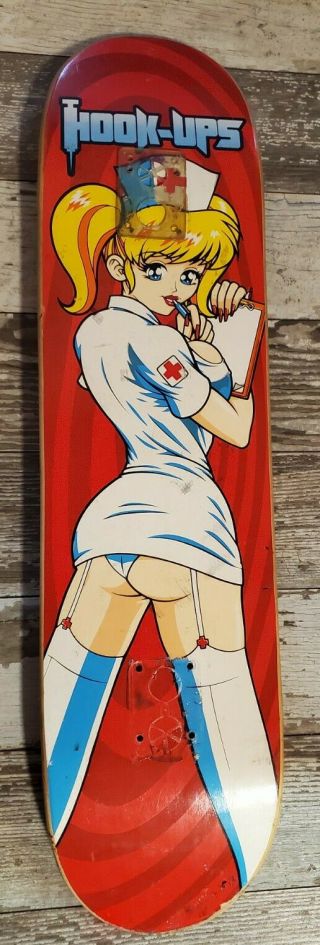 Hook - Ups " Nurse Krissy " Skateboard Deck Rare Anime
