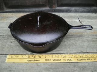 Chicago Hdwe Fdry Co Favorite Cook Ware 8 - 1/2 Cast Iron Deep Skillet W/ Lid Rare