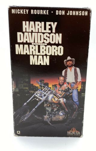 Harley Davidson And The Marlboro Man Vhs Movie - Mickey Rourke Don Johnson Rare