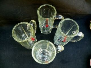Set of 4 Vintage World Famous Heineken (Windmill Logo) Bar Glass Beer Mug Rare 3
