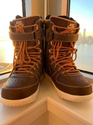 Nike Zoom Force 1 Snowboard Boot Size 9 - Rare Brown/gold (good For Sz 10 Snkr)