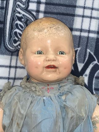 Antique Composition Baby Doll 21” E.  I.  H.  Co Inc Baby Dimples Horsman