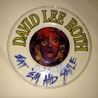 David Lee Roth Signed Promo Eat ‘em And Smile Plate Van Halen Eddie Vai Rare Evh