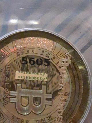 2013 Lealana Gold Hologram Green Address.  10 Bitcoin Not Loaded Coin Rare 1hk