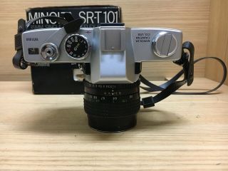 Rare : Near Minolta SRT 101 Camera w/ MC Rokkor 50mm F/1.  4 & Case 3