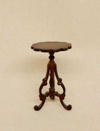 Vintage Victorian Pie Crust Side Pedestal Table Dollhouse Miniature 1:12