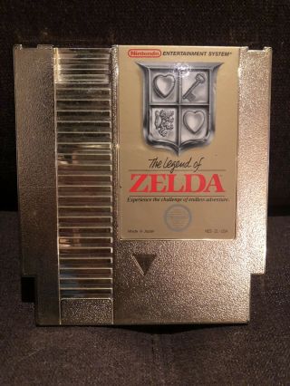 The Legend Of Zelda - Nintendo Gold Video Game Cartridge - Nes - Authentic Rare