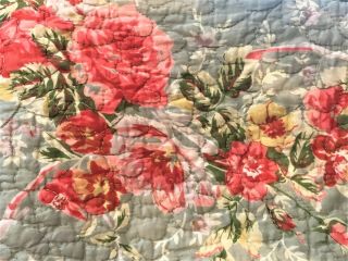 2 Vintage April Cornell Quilted Queen Size Pillow Case Shams Cover Floral