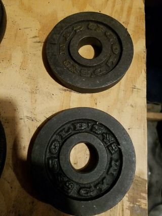 Rare 1 1/4 Pair Golds Gym Weights