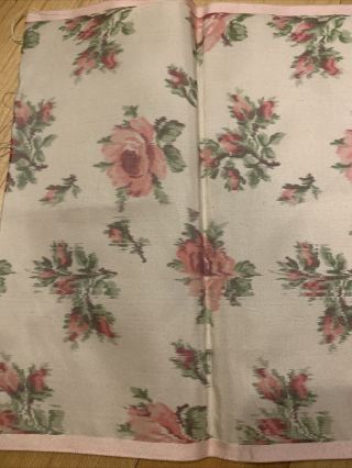Vintage Antique Early 1900’s French Silk Taffeta Ribbon Fabric Remnant 17” X 8” 3