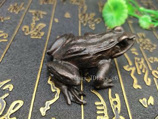 Chinese Antiques Pure Copper Solid Frog Tea Pet Statue